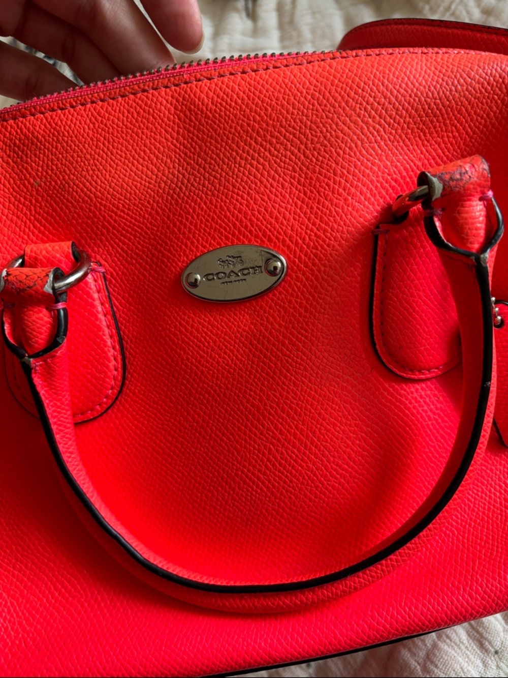 Coach Bright Poppy Handbag with Shoulder Strap - Picture 4 of 5